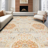 Ultra Soft Area Rug, Non Slip, Stain Resistant, Washable Area Rugs for Living Room, Bedroom, Boho Inspired with Neutral Tones(Orange)