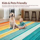 Ultra Soft Area Rug, Non Slip, Stain Resistant, Washable Area Rugs for Living Room, Bedroom, Bright Modern Kaleidoscope Style(Orange)