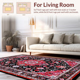 Elegant Distressed Circle Motif(Red)