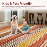 Ultra Soft Area Rug, Non Slip, Stain Resistant, Washable Area Rugs for Living Room, Bedroom, Rustic Vibrant Abstract Medley(Orange)