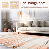 Ultra Soft Area Rug, Non Slip, Stain Resistant, Washable Area Rugs for Living Room, Bedroom, Contemporary Soft Peach Palette(Orange)