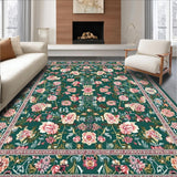 Ultra Soft Area Rug, Non Slip, Stain Resistant, Washable Area Rugs for Living Room, Bedroom, Lush Green Garden Inspired Layers(Green)