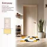 Ultra Soft Area Rug, Non Slip, Stain Resistant, Washable Area Rugs for Living Room, Bedroom, Trendy Dynamic Spiral Artwork(Yellow)