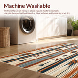 Ultra Soft Area Rug, Non Slip, Stain Resistant, Washable Area Rugs for Living Room, Bedroom, Southwest Inspired Area Earthy Tones Accent Floor(Orange)
