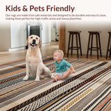 Ultra Soft Area Rug, Non Slip, Stain Resistant, Washable Area Rugs for Living Room, Bedroom, Cozy Warm Palette Weave(Brown)