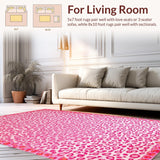Ultra Soft Area Rug, Non Slip, Stain Resistant, Washable Area Rugs for Living Room, Bedroom, Soft Pastel Animal Motif(Pink)