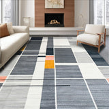 Ultra Soft Area Rug, Non Slip, Stain Resistant, Washable Area Rugs for Living Room, Bedroom, Contemporary Abstract Monochrome Aesthetic(Gray)