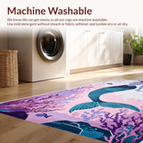 Ultra Soft Area Rug, Non Slip, Stain Resistant, Washable Area Rugs for Living Room, Bedroom, Serene Aquatic Gradient Composition(Purple)