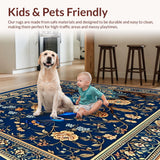 Ultra Soft Area Rug, Non Slip, Stain Resistant, Washable Area Rugs for Living Room, Bedroom, Elegant Peacock Plumage Rug(Blue)