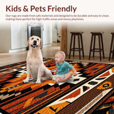 Ultra Soft Area Rug, Non Slip, Stain Resistant, Washable Area Rugs for Living Room, Bedroom, Tribal Chocolate Entryway Plush Accent Rug(Brown)