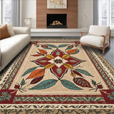 Ultra Soft Area Rug, Non Slip, Stain Resistant, Washable Area Rugs for Living Room, Bedroom, Outdoor-Inspired Small Kitchen Hand-Printed Carpet(Beige)