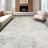 Rustic Chic Area Beige and Gray Floral Patchwork Design Modern Ho(Beige)
