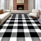 Rustic Black and White Plaid(Black)