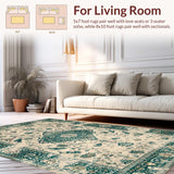 Ultra Soft Area Rug, Non Slip, Stain Resistant, Washable Area Rugs for Living Room, Bedroom, Elegant Geometric Pattern Fusion(Beige)