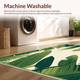 Ultra Soft Area Rug, Non Slip, Stain Resistant, Washable Area Rugs for Living Room, Bedroom, Entryway Area Tropical Leaves Beige Small(Green)