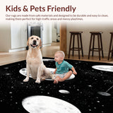 Mystic Moonbeam Black & White Lunar Phase Bath Mat Boho(White)