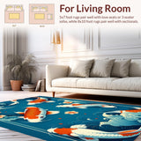 Ultra Soft Area Rug, Non Slip, Stain Resistant, Washable Area Rugs for Living Room, Bedroom, Rustic Underwater Aesthetic(Blue)