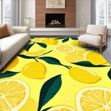 Ultra Soft Area Rug, Non Slip, Stain Resistant, Washable Area Rugs for Living Room, Bedroom, Radiant Lemon Patterned Elegance(Yellow)