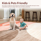 Ultra Soft Area Rug, Non Slip, Stain Resistant, Washable Area Rugs for Living Room, Bedroom, Elegant Minimalist Layered Visuals(Orange)