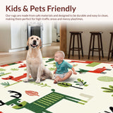 Ultra Soft Area Rug, Non Slip, Stain Resistant, Washable Area Rugs for Living Room, Bedroom, Cheerful Multi-Color Educational Layout(White)