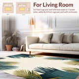 Ultra Soft Area Rug, Non Slip, Stain Resistant, Washable Area Rugs for Living Room, Bedroom, Luxurious Gray and White Geometric Art(Beige)