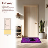 Ultra Soft Area Rug, Non Slip, Stain Resistant, Washable Area Rugs for Living Room, Bedroom, Striking Dark Romantic Imagery(Purple)