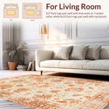 Ultra Soft Area Rug, Non Slip, Stain Resistant, Washable Area Rugs for Living Room, Bedroom, Charming Boho-Inspired Plaid Design(Beige)