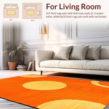 Ultra Soft Area Rug, Non Slip, Stain Resistant, Washable Area Rugs for Living Room, Bedroom, Whimsical Colorful Learning Experience(Orange)