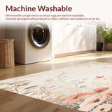 Ultra Soft Area Rug, Non Slip, Stain Resistant, Washable Area Rugs for Living Room, Bedroom, Garden Vista Area Beige Floral for Serene Spaces(Beige)
