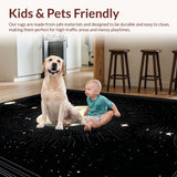 Ultra Soft Area Rug, Non Slip, Stain Resistant, Washable Area Rugs for Living Room, Bedroom, Gothic Starry Sky Elegance(Black)