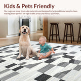 Ultra Soft Area Rug, Non Slip, Stain Resistant, Washable Area Rugs for Living Room, Bedroom, Aesthetic Wolf Tip Softness Emphasis(Gray)