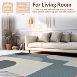 Ultra Soft Area Rug, Non Slip, Stain Resistant, Washable Area Rugs for Living Room, Bedroom, Minimalist Thin Grey Rug for Office and Entryway(Gray)