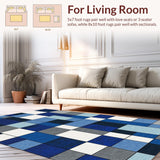 Contemporary Blue Geometric Fusion(Blue)