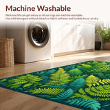 Ultra Soft Area Rug, Non Slip, Stain Resistant, Washable Area Rugs for Living Room, Bedroom, Charming Irregular Plant Motif(Green)