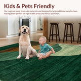 Ultra Soft Area Rug, Non Slip, Stain Resistant, Washable Area Rugs for Living Room, Bedroom, Rustic Nature-Inspired Abstract(Green)