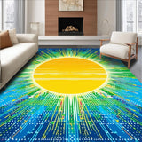 Vibrant Abstract Sunburst Illustration(Blue)