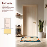 Ultra Soft Area Rug, Non Slip, Stain Resistant, Washable Area Rugs for Living Room, Bedroom, Dynamic Colorful Aquatic Theme(Orange)