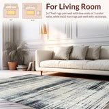 Ultra Soft Area Rug, Non Slip, Stain Resistant, Washable Area Rugs for Living Room, Bedroom, Farmhouse Style Black White Rug:  Woven Entryway Accent(Gray)