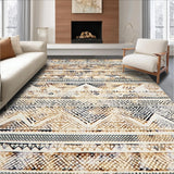 Ultra Soft Area Rug, Non Slip, Stain Resistant, Washable Area Rugs for Living Room, Bedroom, Contemporary Warm Striped Layout(Beige)