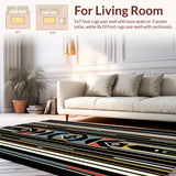 Ultra Soft Area Rug, Non Slip, Stain Resistant, Washable Area Rugs for Living Room, Bedroom, Artistic Bold Zebra Print Style(Black)