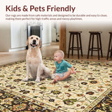 Ultra Soft Area Rug, Non Slip, Stain Resistant, Washable Area Rugs for Living Room, Bedroom, Chic Warm Tones Floral Arrangement(Beige)