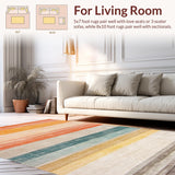 Ultra Soft Area Rug, Non Slip, Stain Resistant, Washable Area Rugs for Living Room, Bedroom, Stylish Multi-Hued Geometric Blend(Orange)