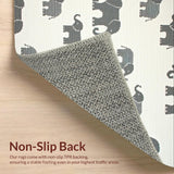 Ultra Soft Area Rug, Non Slip, Stain Resistant, Washable Area Rugs for Living Room, Bedroom, Rustic Elephant Print for Children(Gray)
