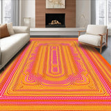 Ultra Soft Area Rug, Non Slip, Stain Resistant, Washable Area Rugs for Living Room, Bedroom, Dynamic Abstract Color Play(Orange)