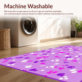 Ultra Soft Area Rug, Non Slip, Stain Resistant, Washable Area Rugs for Living Room, Bedroom, Whimsical Colorful Paw Print Aesthetic(Purple)