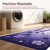 Ultra Soft Area Rug, Non Slip, Stain Resistant, Washable Area Rugs for Living Room, Bedroom, Warm Cozy Shag Design Element(Purple)