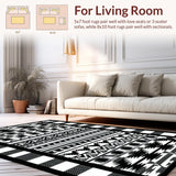 Ultra Soft Area Rug, Non Slip, Stain Resistant, Washable Area Rugs for Living Room, Bedroom, Artistic Bold Animal Print Appeal(Black)