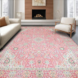 Ultra Soft Area Rug, Non Slip, Stain Resistant, Washable Area Rugs for Living Room, Bedroom, Sublime Elegant Minimalist Design(Pink)