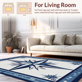 Ultra Soft Area Rug, Non Slip, Stain Resistant, Washable Area Rugs for Living Room, Bedroom, Dynamic Oceanic Color Fusion(Blue)