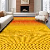 Ultra Soft Area Rug, Non Slip, Stain Resistant, Washable Area Rugs for Living Room, Bedroom, Radiant Playful Circular Patterned Accent(Yellow)